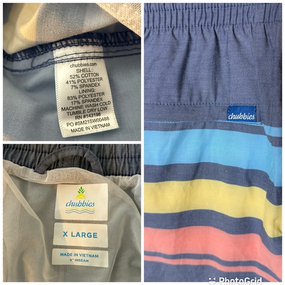 Chubbies The Retro‎ Sets 4" Inseam Swim Trunks Shorts Men's XL Striped Colorful - Picture 11 of 11